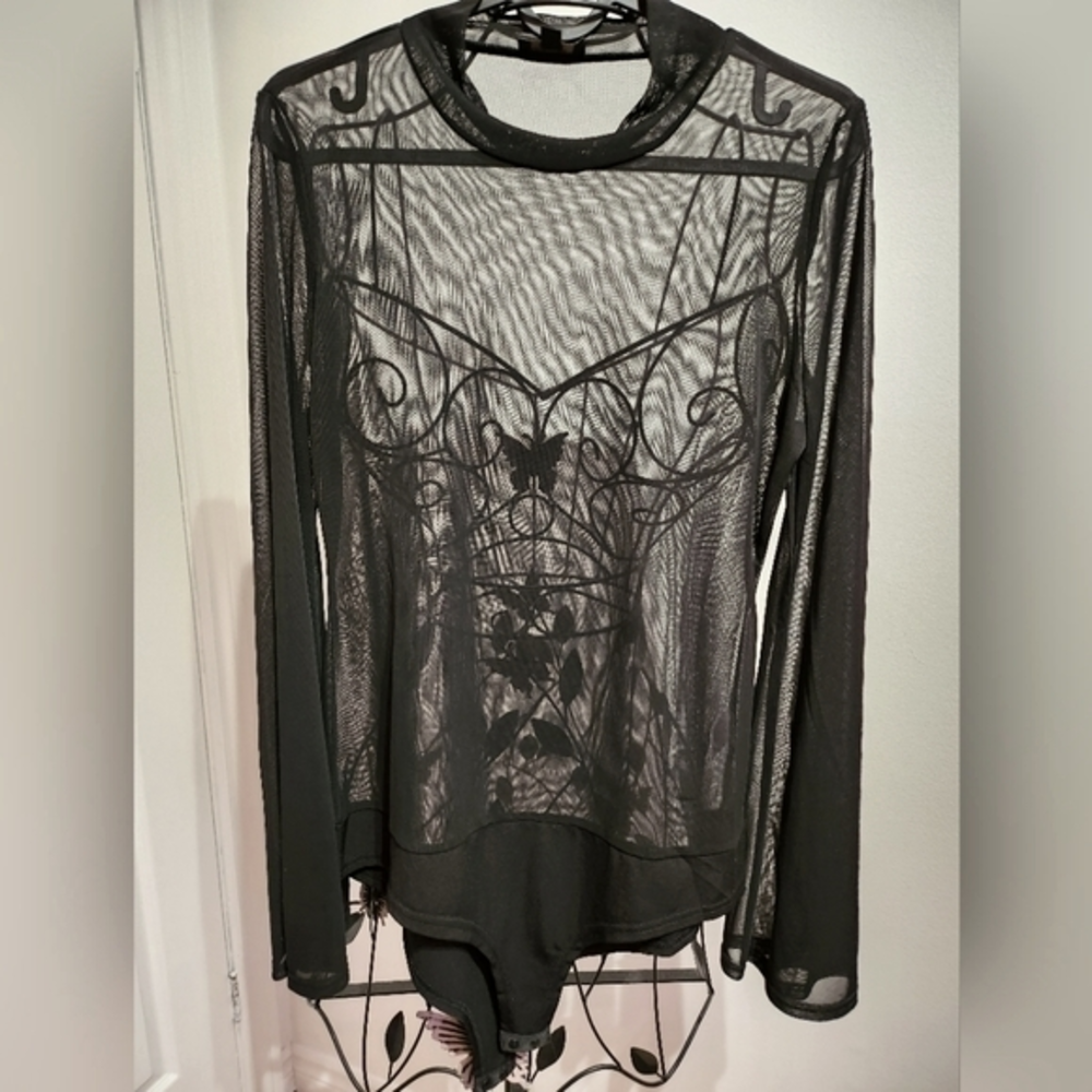 Mesh mockness bodysuit